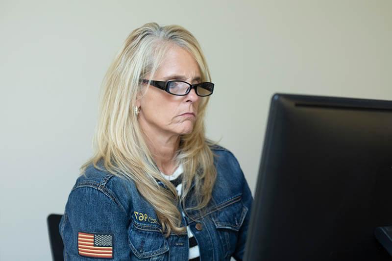 Woman at computer